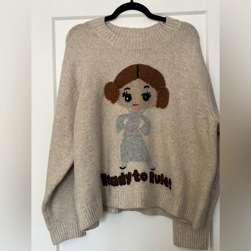 Zara Limited Edition Collectible Princess Leia StarWars Oversized Sweater M - Picture 3 of 9